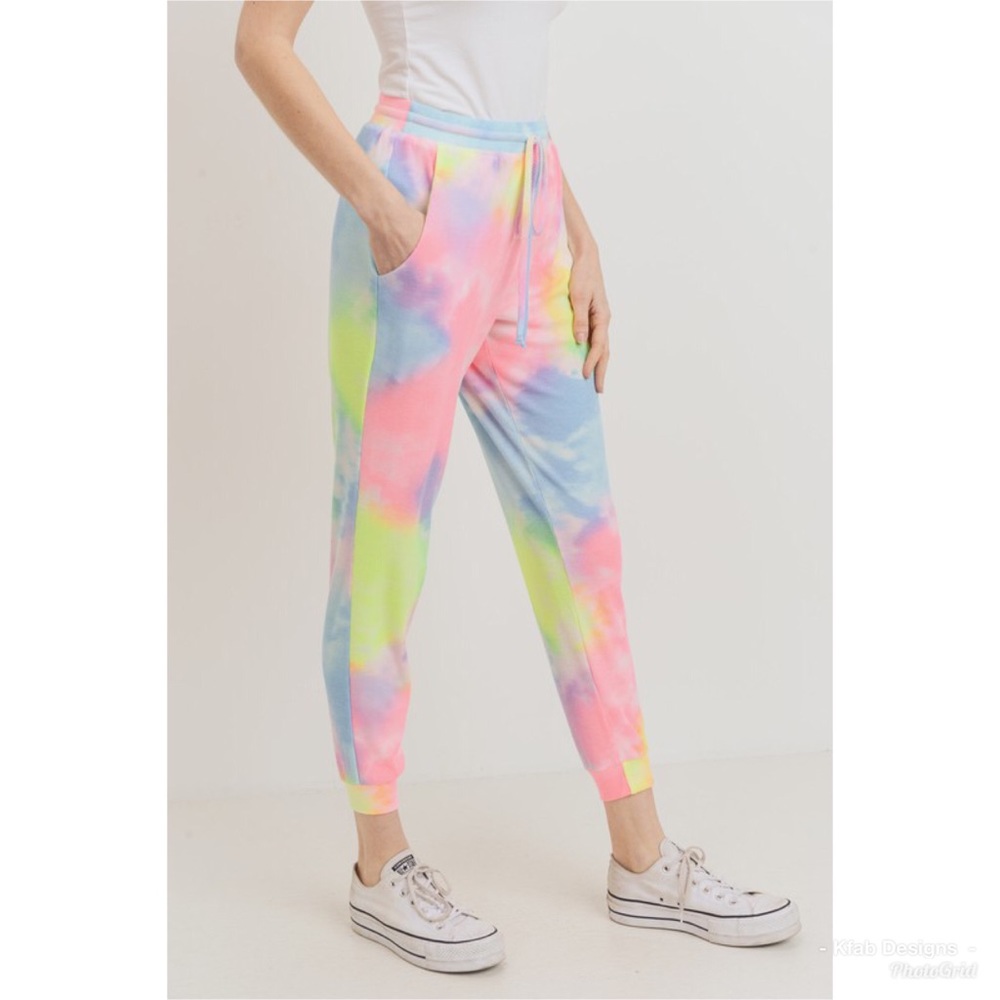 🌈LAST 2! Tie Dye Rainbow Super Soft Joggers! - Picture 2 of 7